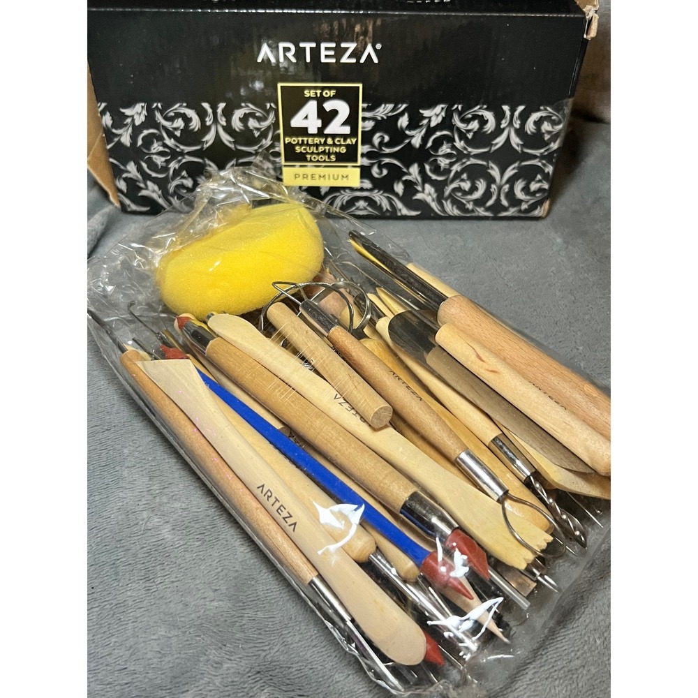 Arteza 42pc Pottery Clay Sculpting Tool Set ARTZ-8060 Ceramic Polymer Modeling